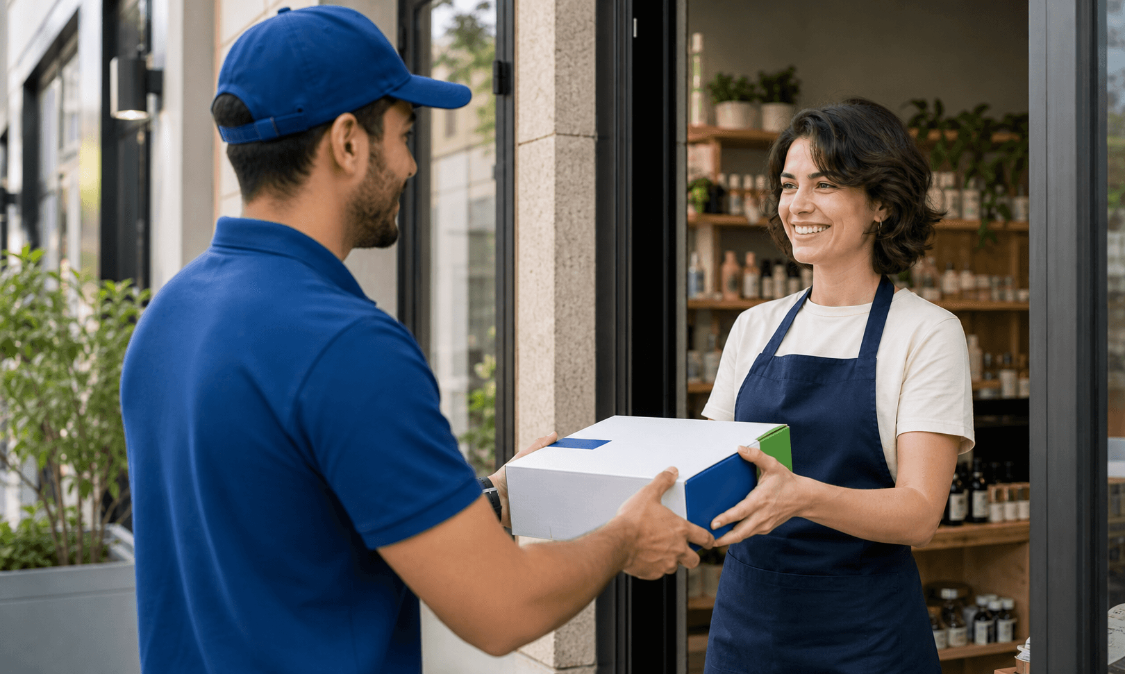 Delivery handoff at local storefront