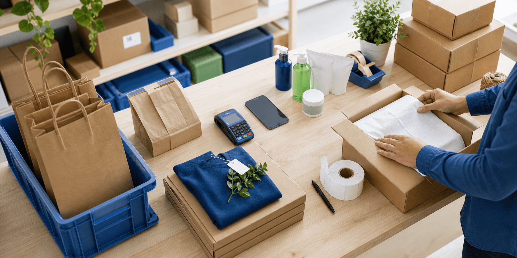 Organized ecommerce packing station